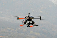 Aeromobile a piloteggio remoto con apparecchiatura fotografica
